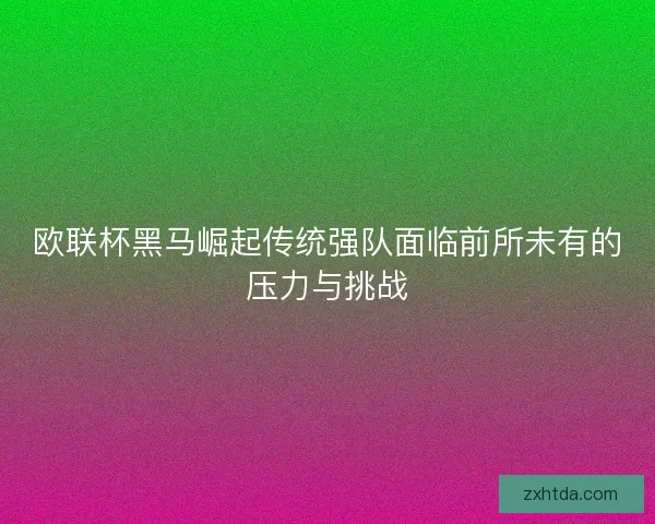 欧联杯黑马崛起传统强队面临前所未有的压力与挑战 欧联杯黑马崛起传统强队面临前所未有的压力与挑战